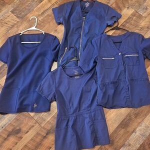 Four Scrub Tops Jaanuu and Chic flex